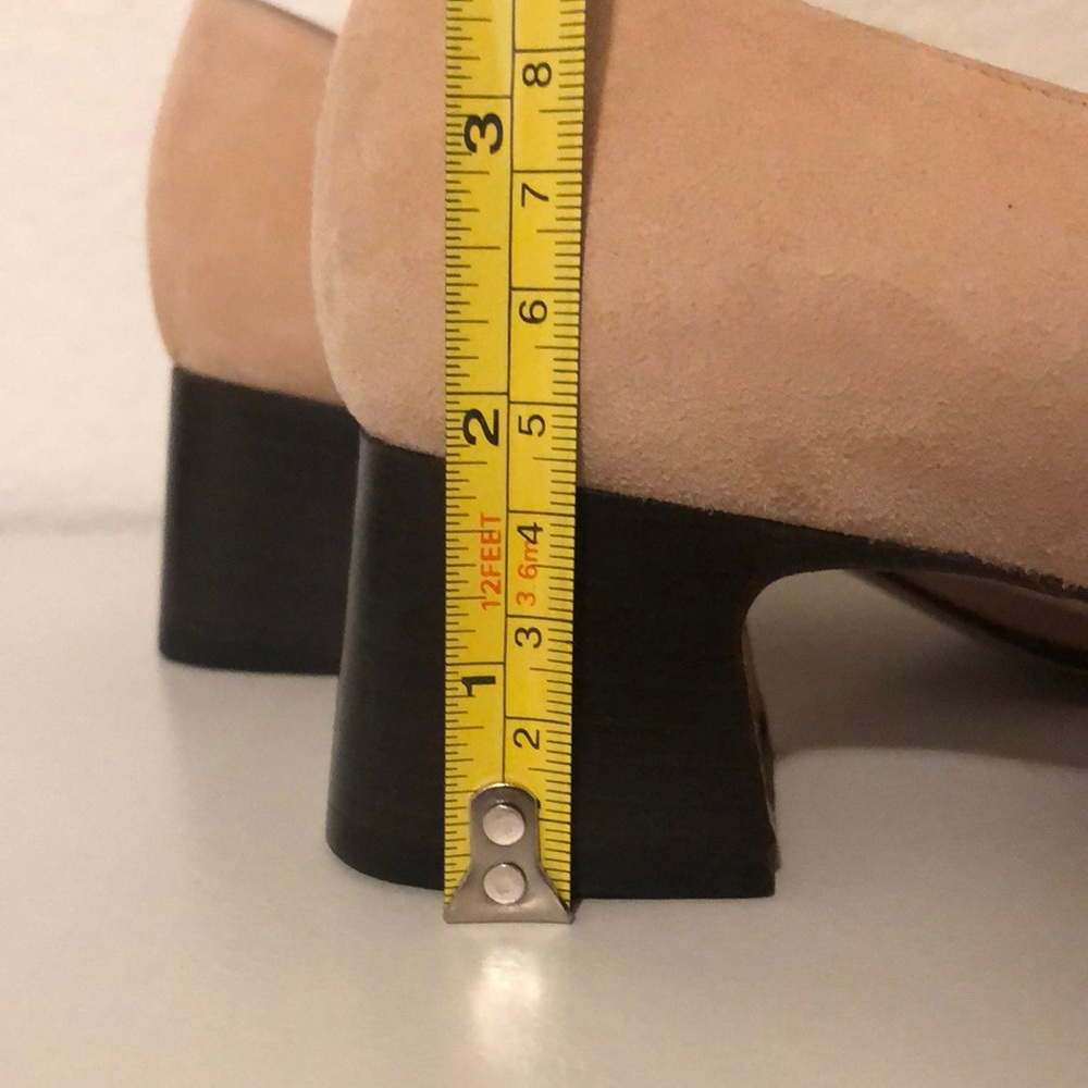 (NWOT) Gucci Vintage Suede Horse Bit Taupe Pink Mid-Heel Pointed Heels | 35C - Picture 5 of 16